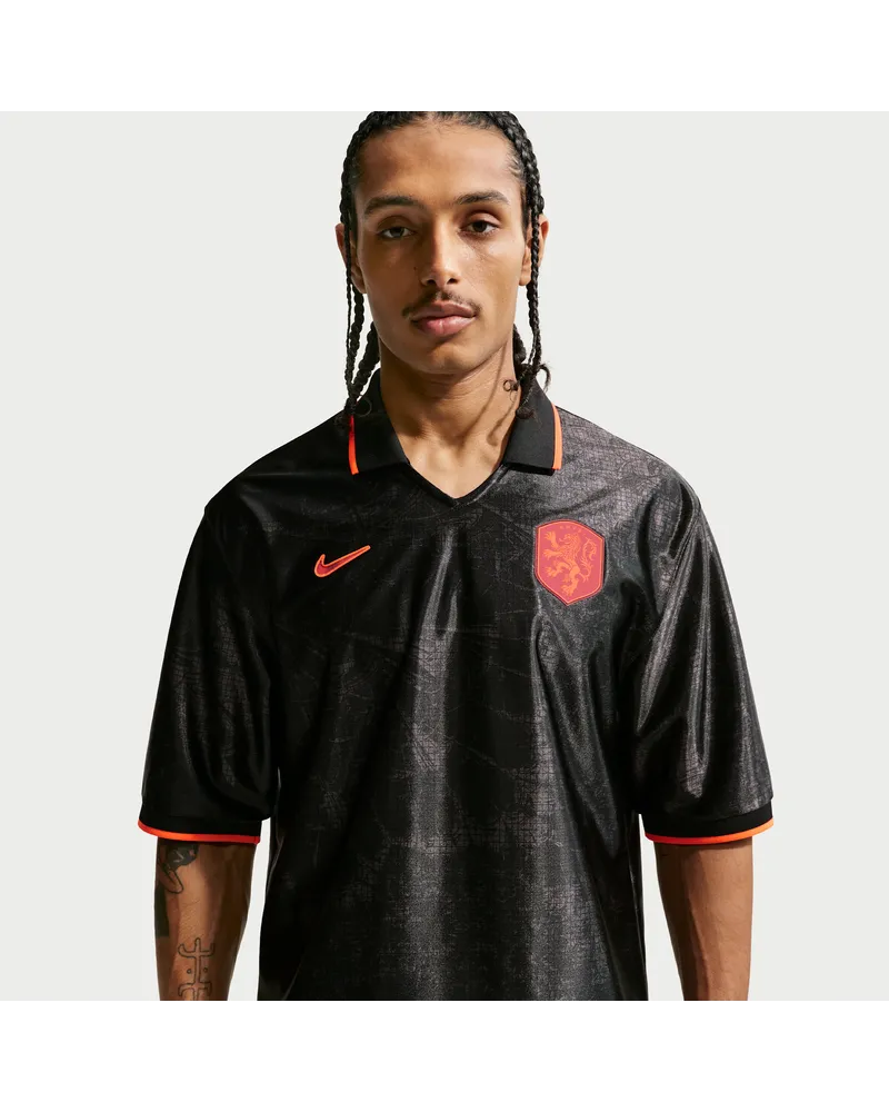 Nike Niederlande Energy  Dri-FIT Kurzarm-Fußballoberteil für Herren - Schwarz Schwarz
