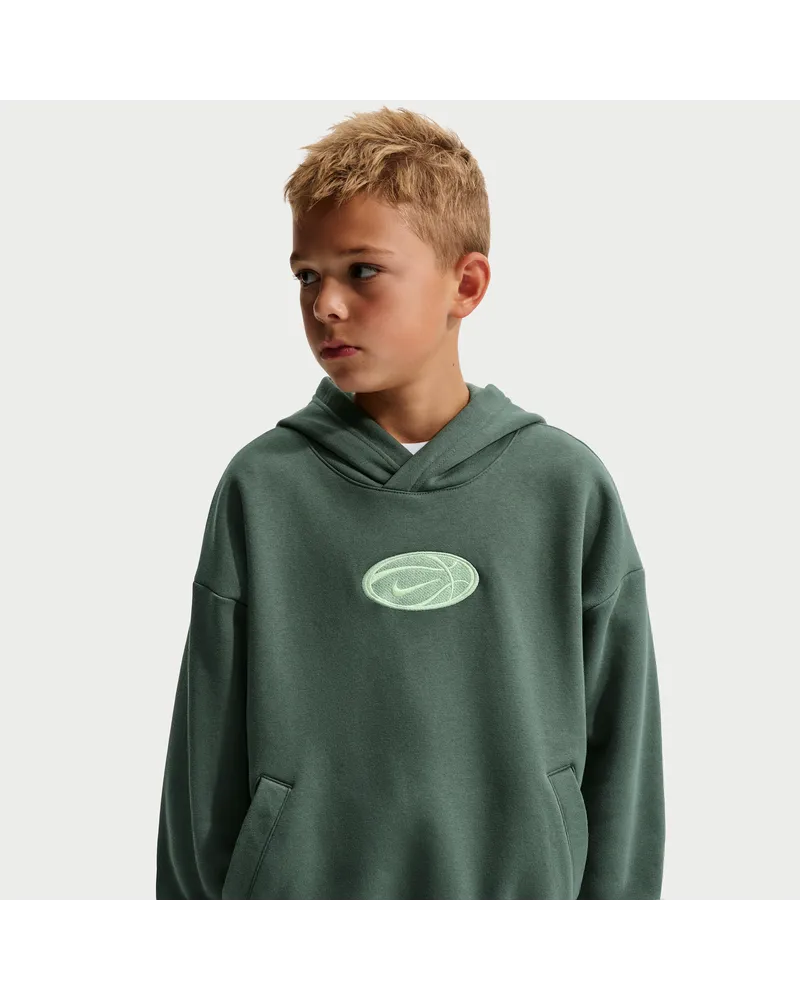 Nike Basketball-Hoodie mit Dri-FIT-Technologie (ältere Kinder) - Grün Grün