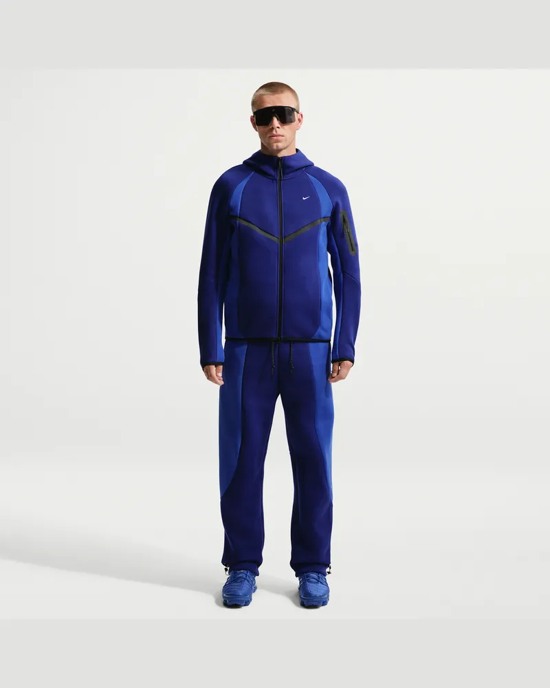 Nike Tech Fleece-Hose mit offenem Saum und Farbblock-Design (Herren) - Blau Blau
