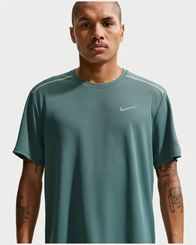 Nike Miler Dri-FIT Kurzarm-Laufoberteil für Herren - Grau Grau