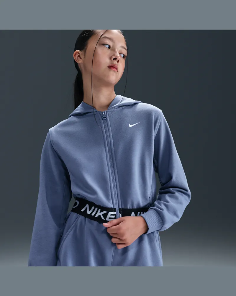 Nike Pro Fleece Dri-FIT-Kapuzenjacke (ältere Kinder) (Mädchen) - Blau Blau