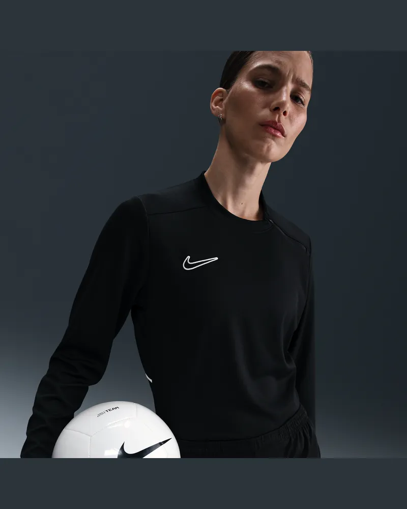 Nike Academy Dri-FIT-Fußball-Longsleeve mit Rundhalsausschnitt (Damen) - Schwarz Schwarz