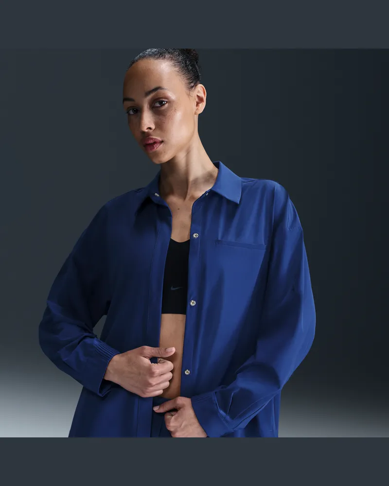 Nike 24.7 PerfectStretch Oversize-Longsleeve mit Dri-FIT-Technologie (Damen) - Blau Blau