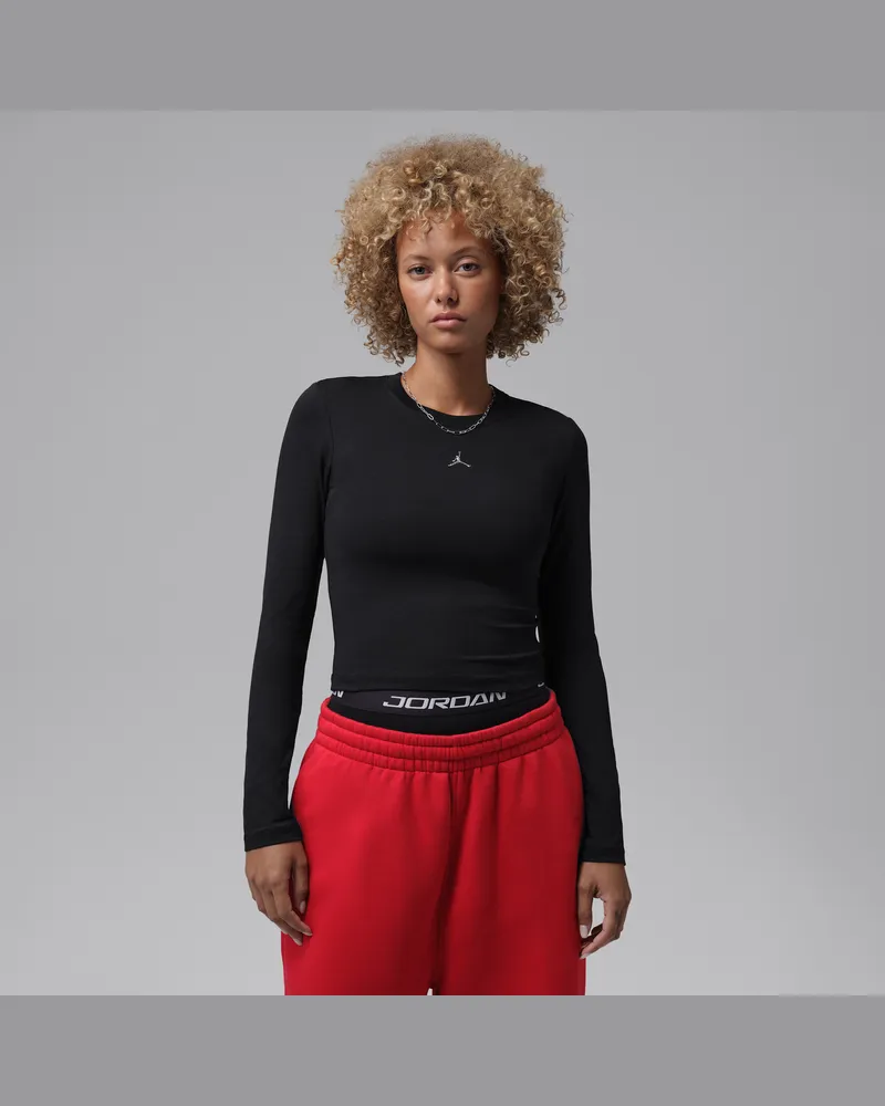 Jordan Brooklyn Essentials Midlayer-Longsleeve (Damen) - Schwarz Schwarz