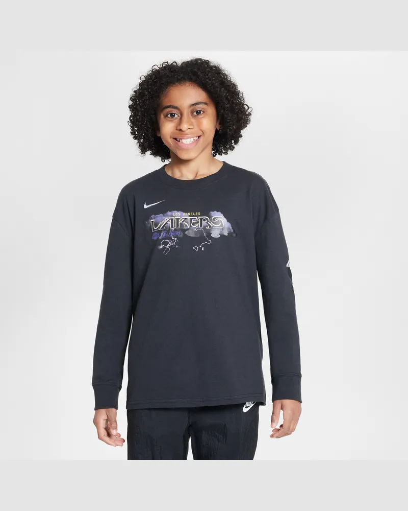Nike Los Angeles Lakers Essential  NBA Max90 Longsleeve (ältere Kinder, Jungen) - Schwarz Schwarz