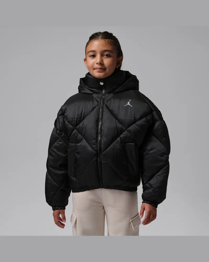 Jordan gesteppte Puffer-Jacke mit Rautenmuster (ältere Kinder) - Schwarz Schwarz