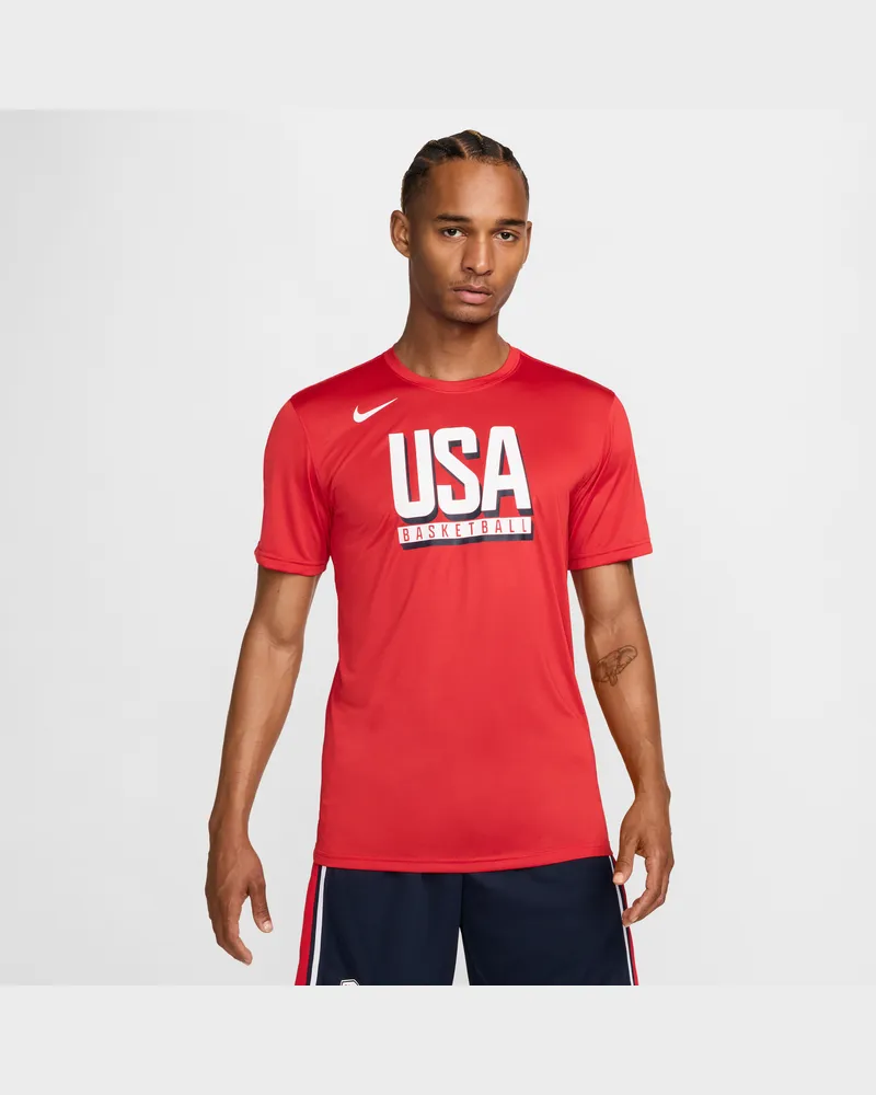 Nike USA  Basketball-T-Shirt für das Training (Herren) - Rot Rot