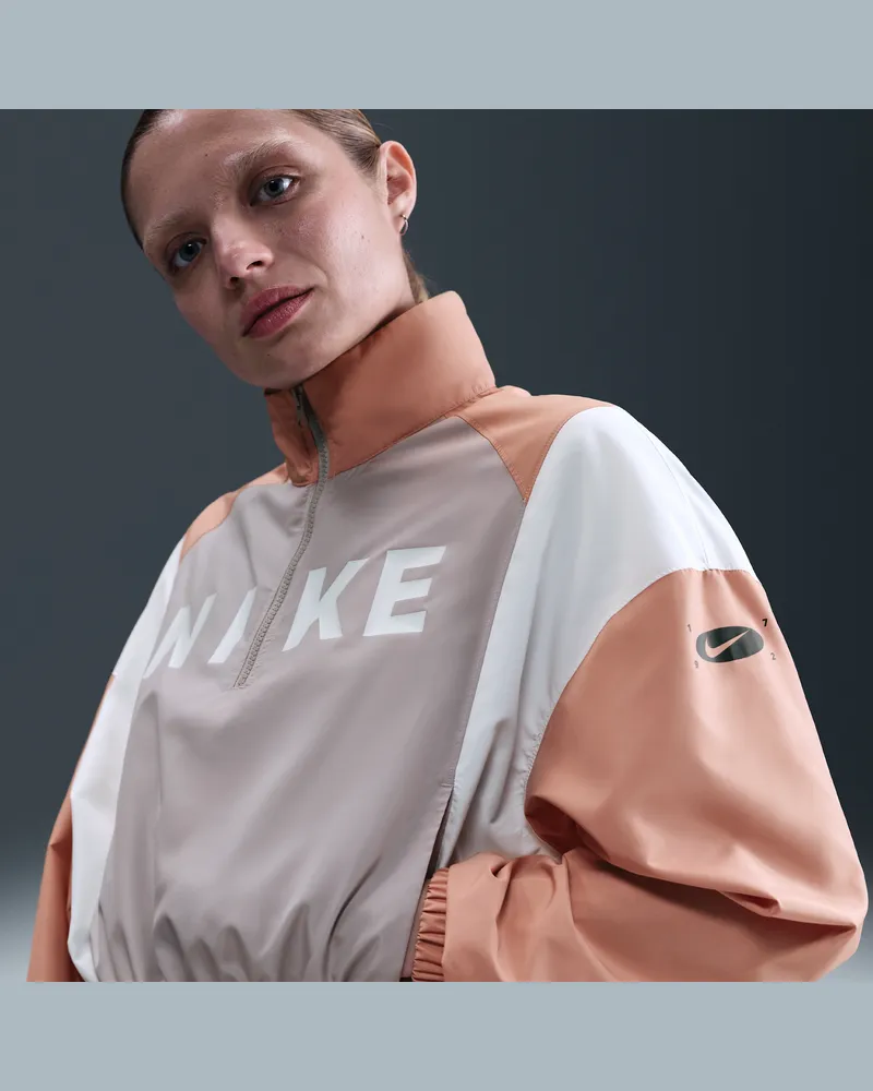 Nike Sportswear leichte Webjacke mit Viertelreißverschluss (Damen) - Grau Grau