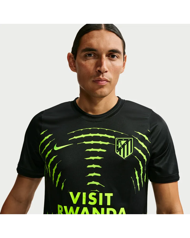 Nike Atlético Madrid Away  Pre-Match-Fußballoberteil mit Dri-FIT-Technologie (Herren) - Schwarz Schwarz