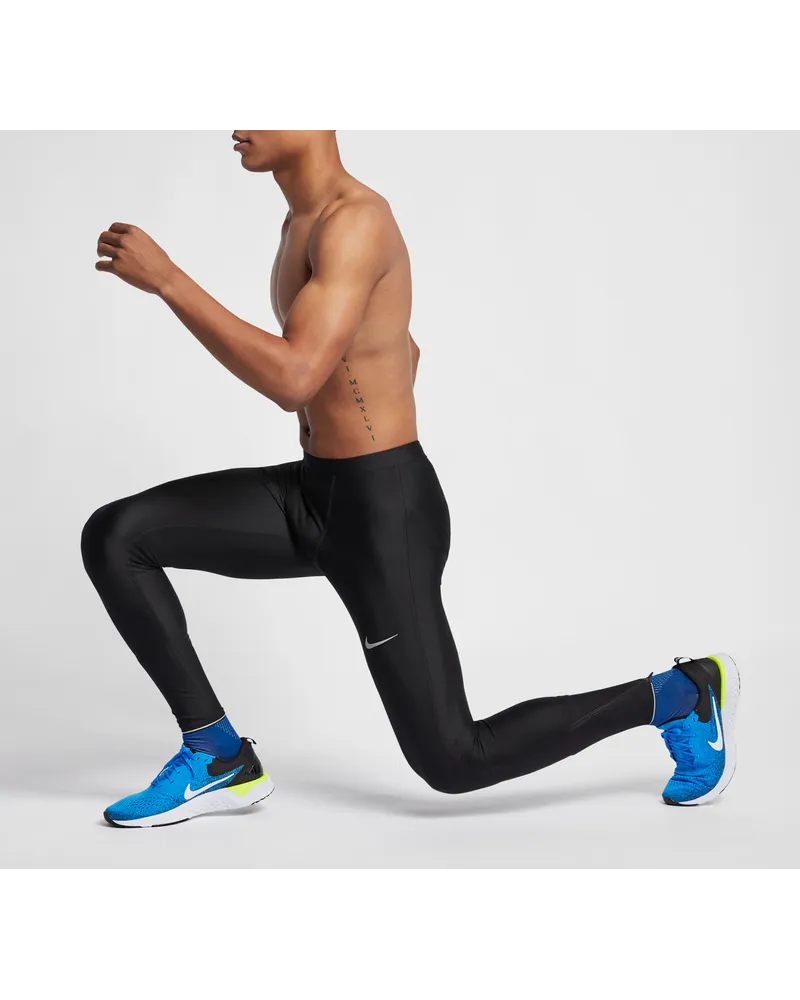 Nike Herren-Lauf-Tights - Schwarz Schwarz