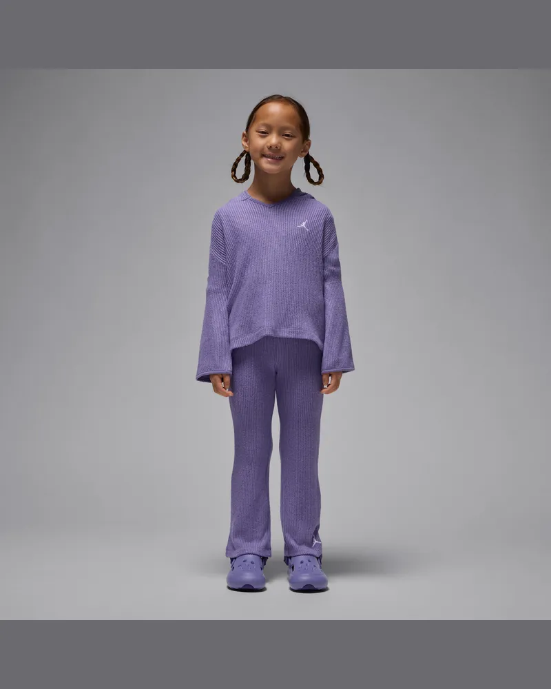 Jordan Heir To The Crown zweiteiliges Ripp-Pullover-Set (kleine Kinder) - Lila Lila