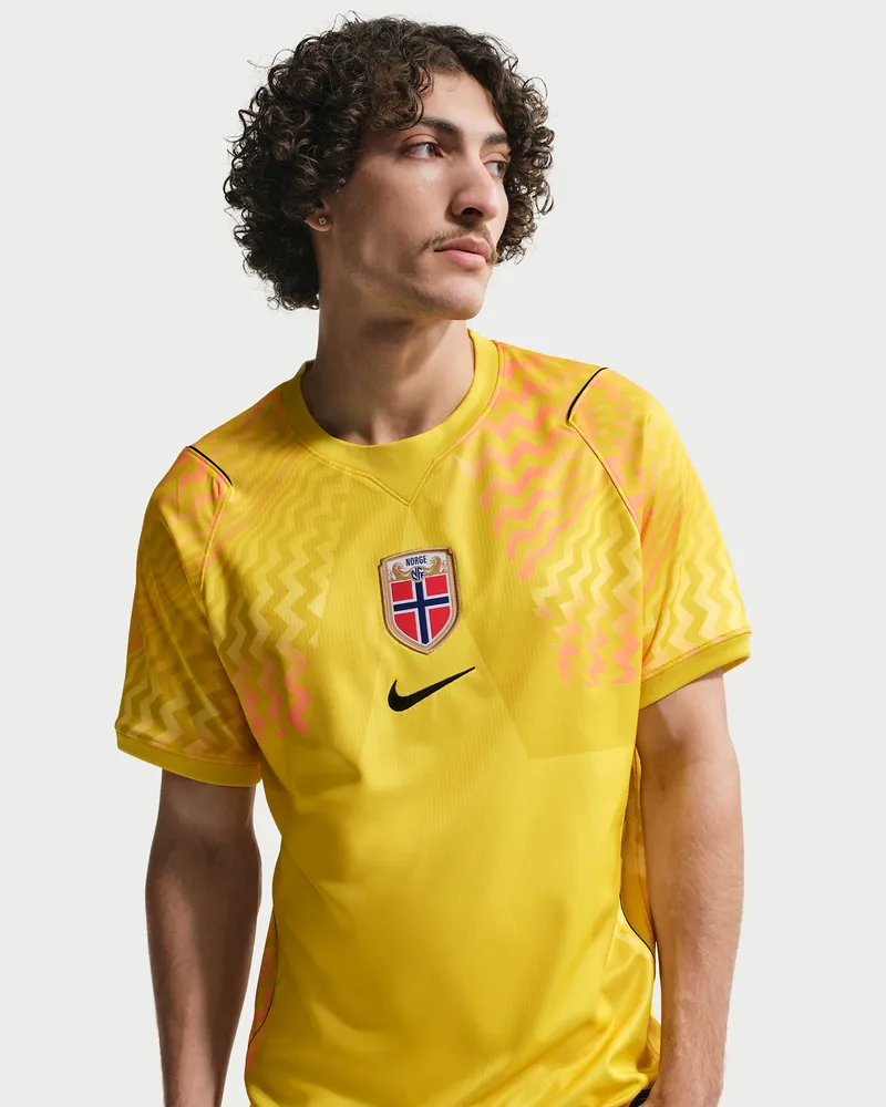 Nike Norwegen 2026 Stadion Torwart  Dri-FIT Replika-Kurzarm-Fußballtrikot (Herren) - Gelb Gelb