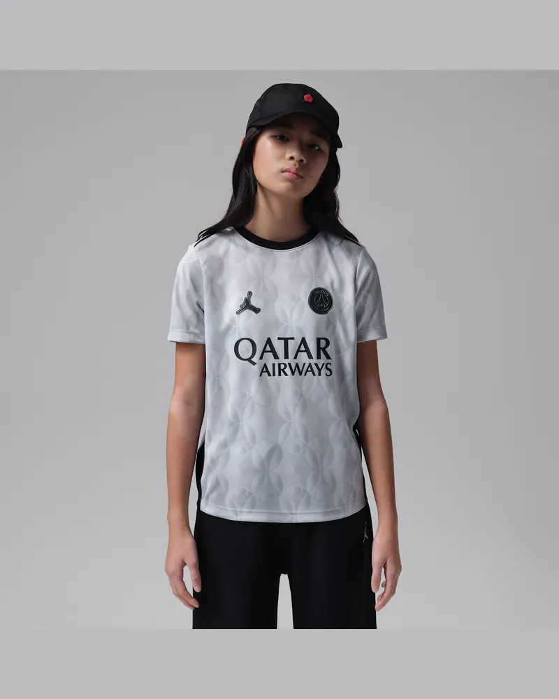 Jordan Paris Saint-Germain Academy Pro Night Edition  Dri-FIT kurzärmeliges Pre-Match-Fußballoberteil (ältere Kinder) - Grau Grau