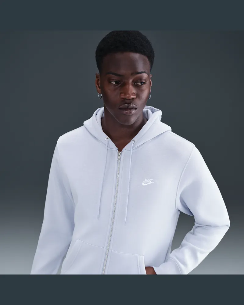 Nike Club Fleece-Hoodie mit durchgehendem Reißverschluss (Herren) - Grau Grau