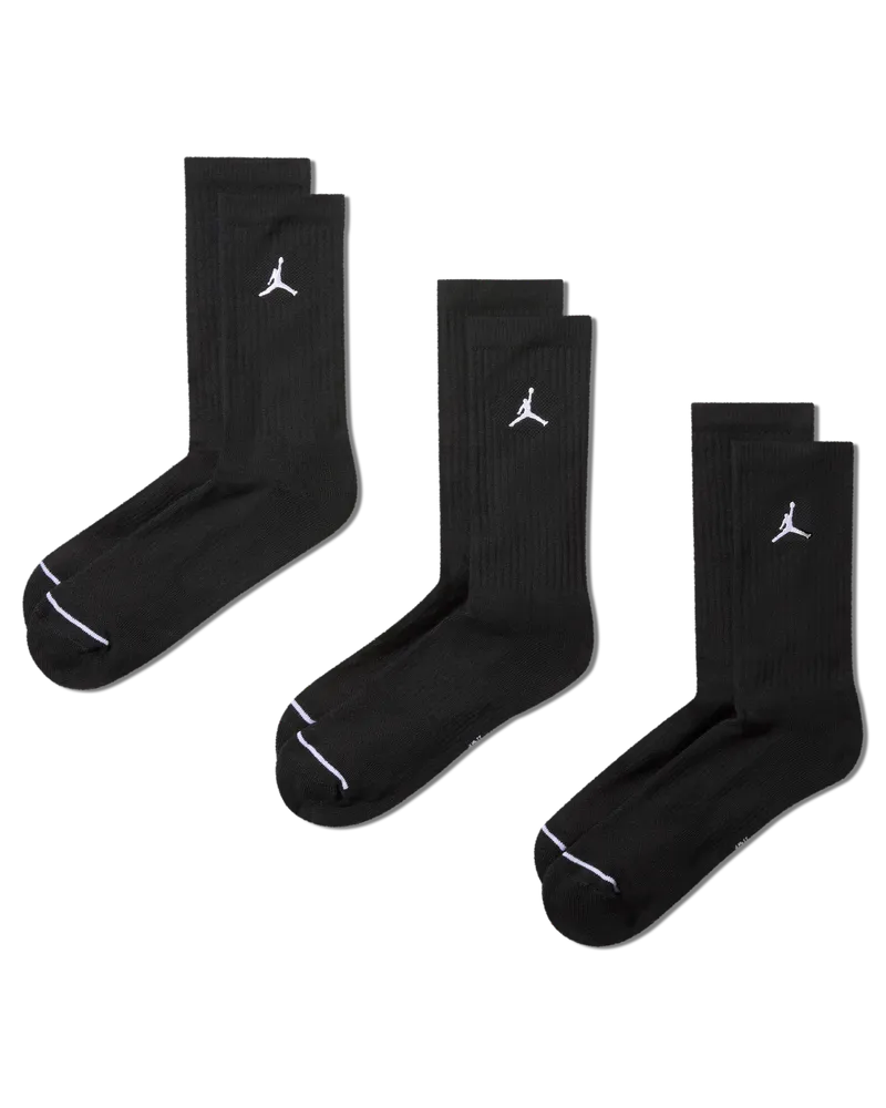 Jordan Everyday gepolsterte Crew-Socken (6 Paar) - Schwarz Schwarz