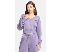 Sportswear Phoenix Fleece Crop Top mit V-Ausschnitt für Damen - Lila