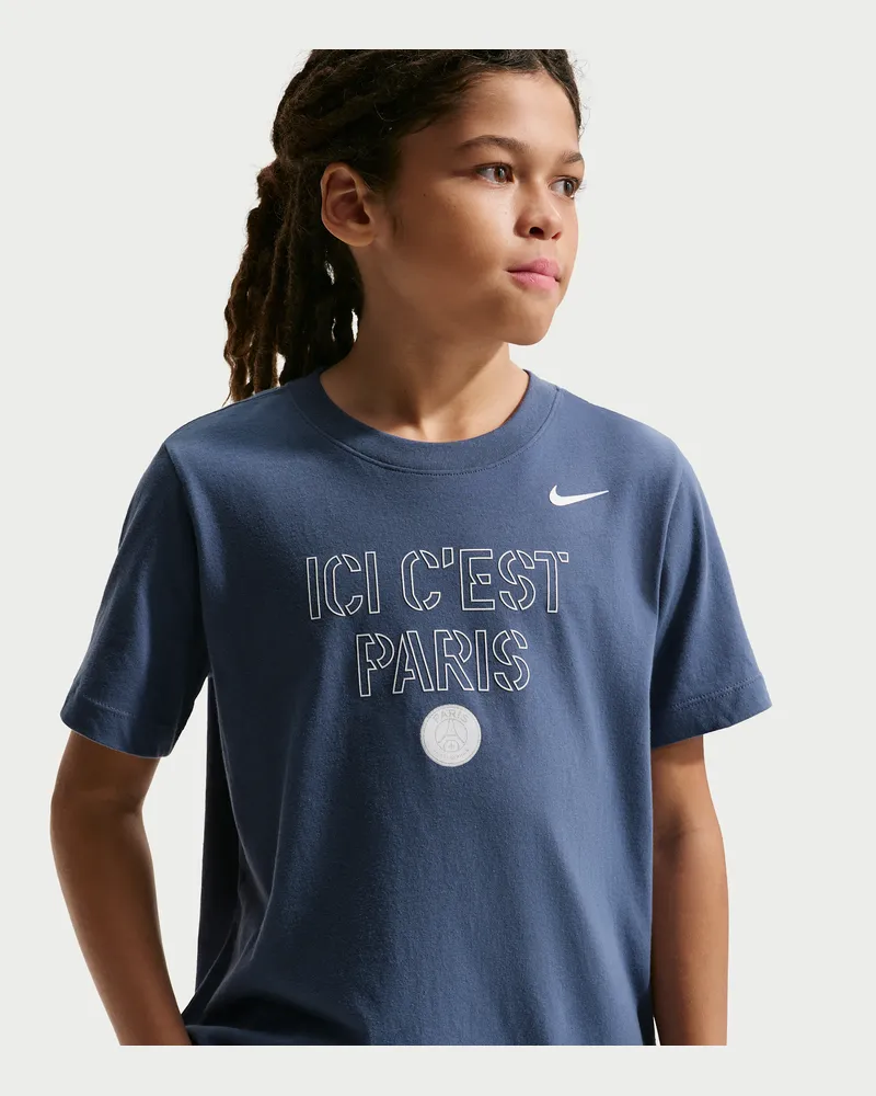 Nike Paris Saint-Germain  Fußball-T-Shirt (ältere Kinder) - Blau Blau