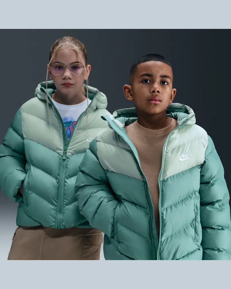 Nike All Day Play Therma-FIT-Puffer-Jacke mit weiter Passform (ältere Kinder) - Grün Grün