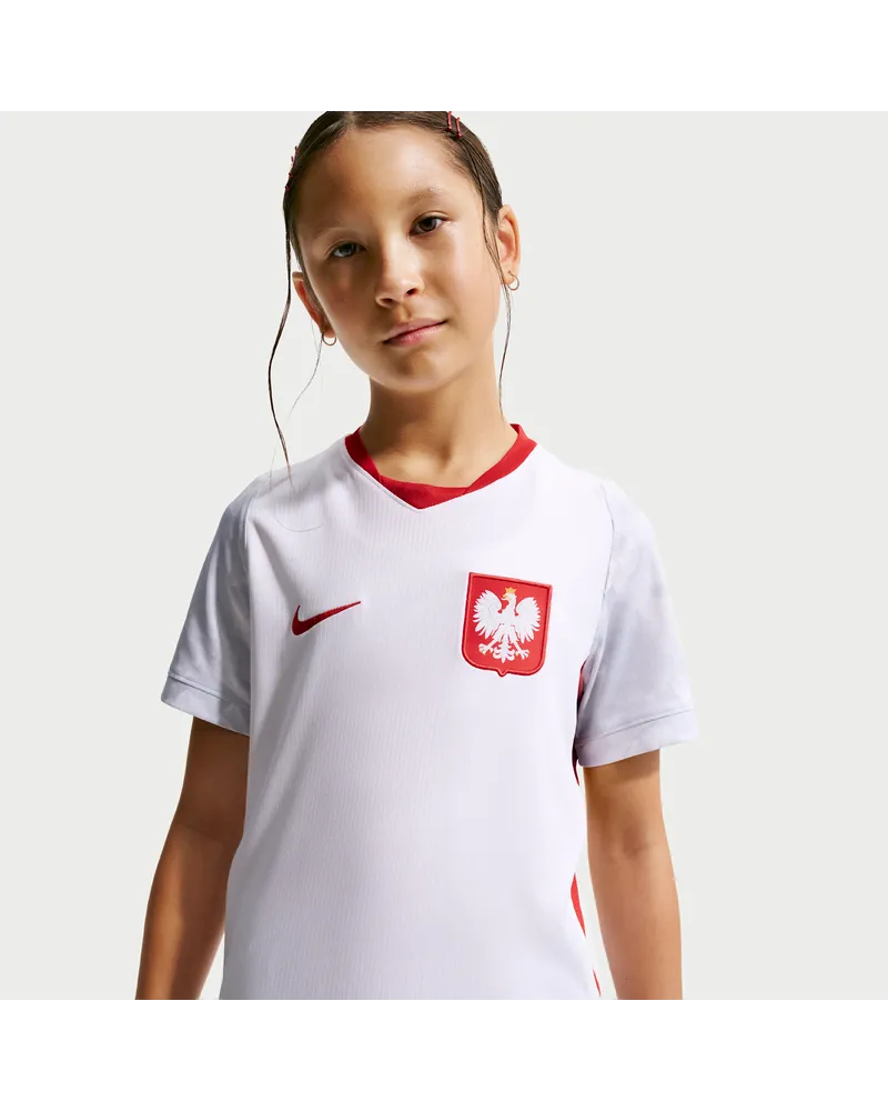 Nike Polen 2026  Replika-Fußballtrikot mit Dri-FIT-Technologie Heimspiel (ältere Kinder) - Weiß Weiß