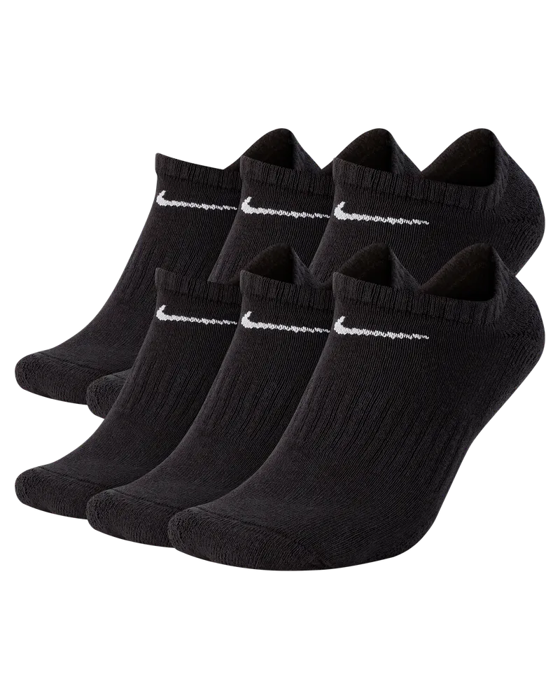 Nike Everyday Cushioned No-Show-Trainingssocken (6 Paar) - Schwarz Schwarz
