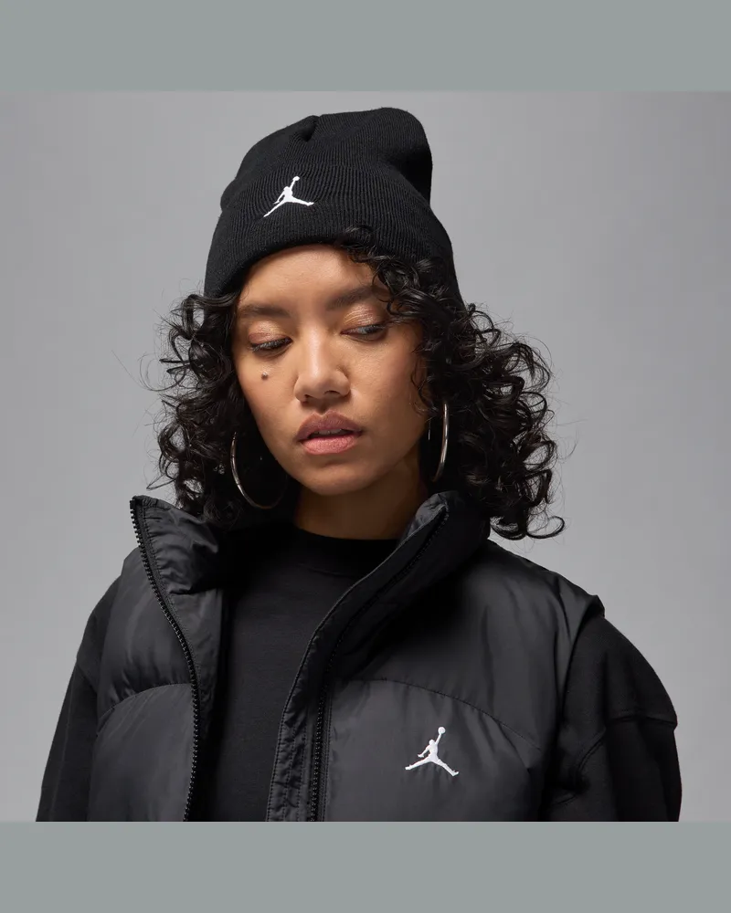 Jordan Peak Beanie mit Satinfutter - Schwarz Schwarz