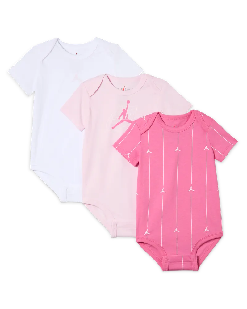Jordan Jumpman Air Bodysuits für Babys (0–9 Monate) (3er-Pack) - Pink Pink