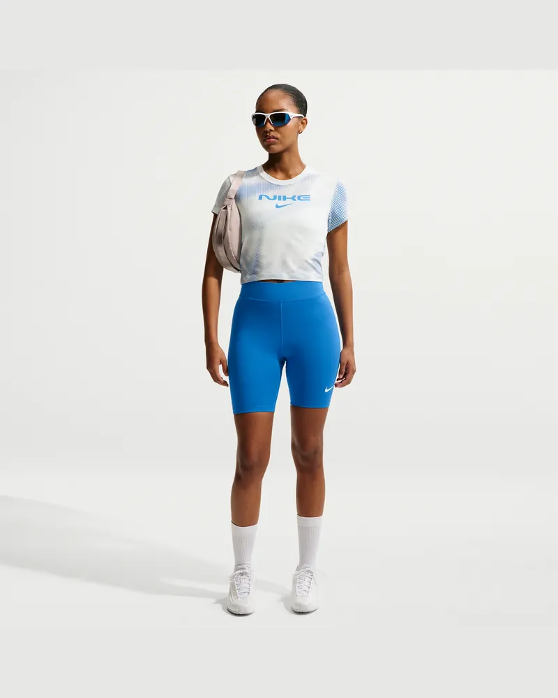 Nike Classic Bike-Shorts mit hohem Taillenbund für Damen (ca. 20,5 cm) - Blau Blau
