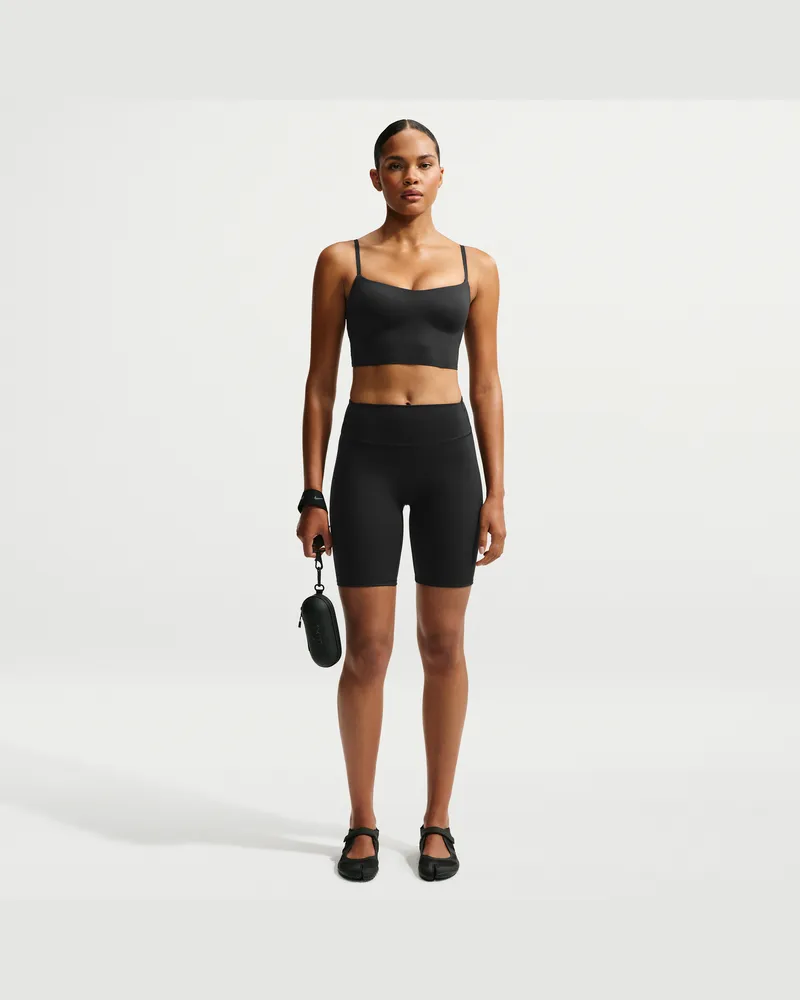 Nike SKIMS Matte Damen-Bike-Shorts mit hohem Taillenbund (ca. 18 cm) - Schwarz Schwarz