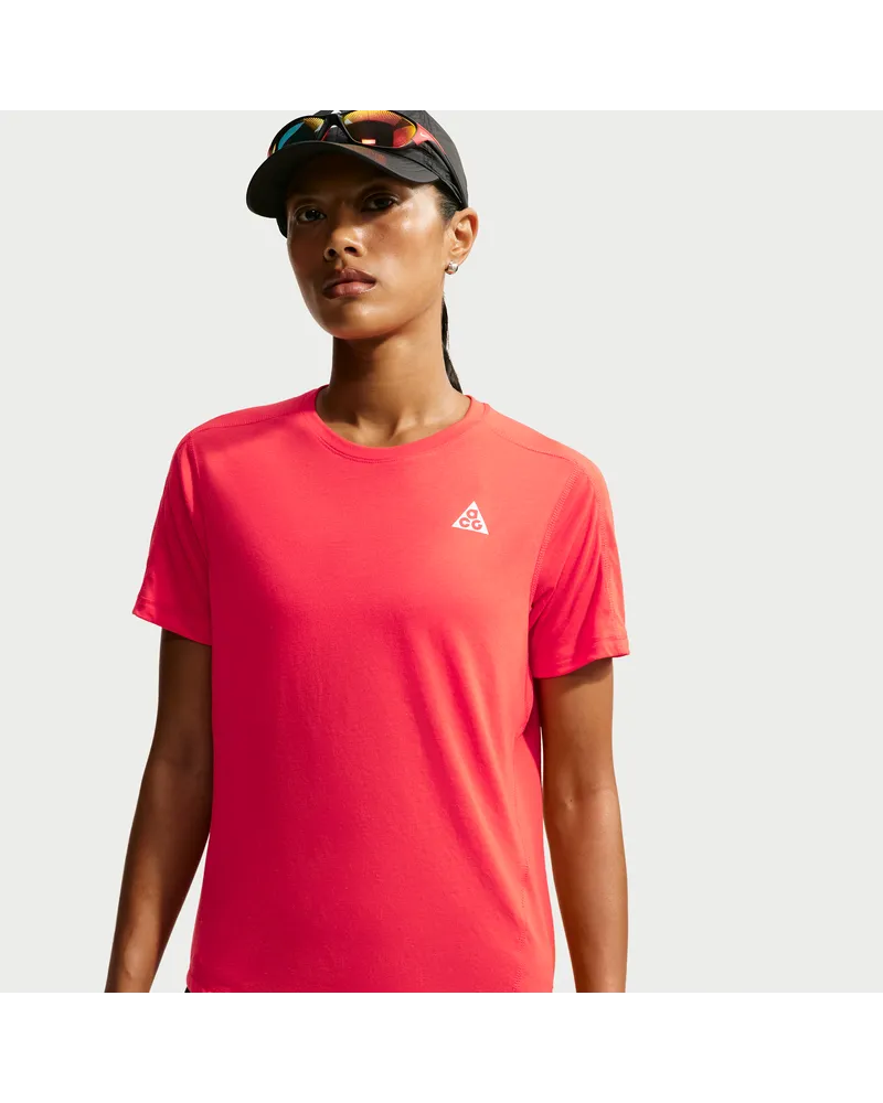Nike ACG Dri-FIT Kurzarm-Traillaufoberteil (Damen) - Rot Rot
