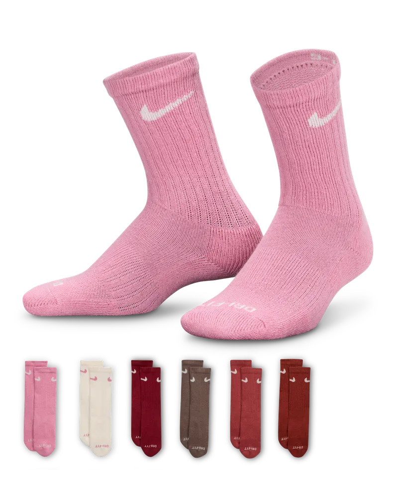Nike Dri-FIT Performance Basics Crew-Socken (jüngere Kinder, 6 Paar) - Pink Pink