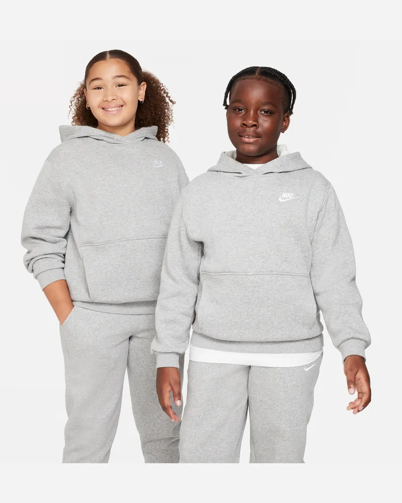 Nike Club Fleece Hoodie für ältere Kinder (erweiterte Größe) - Grau Grau
