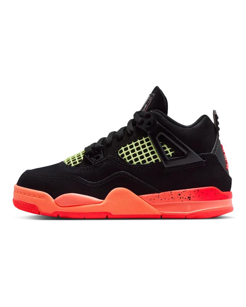 Jordan 4 Retro Schuh für jüngere Kinder - Schwarz Schwarz