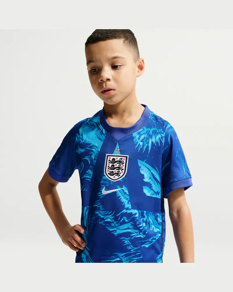 Nike England 2026 Stadion Goalkeeper  Dri-FIT Replika kurzärmliges Fußballtrikot (ältere Kinder) - Blau Blau