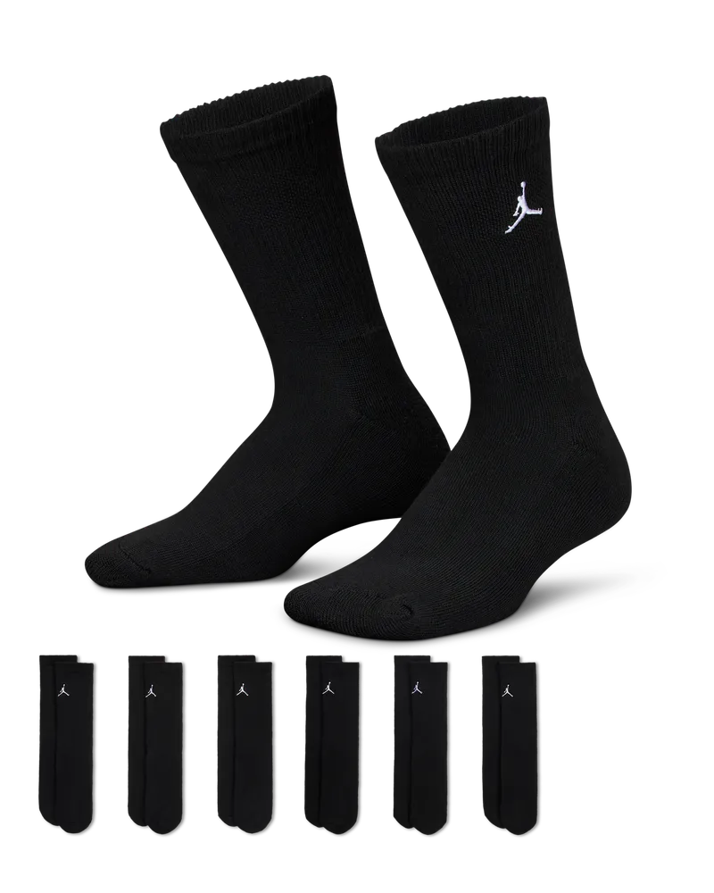 Jordan Everyday Essentials Crew-Socken für ältere Kinder (6 Paar) - Schwarz Schwarz