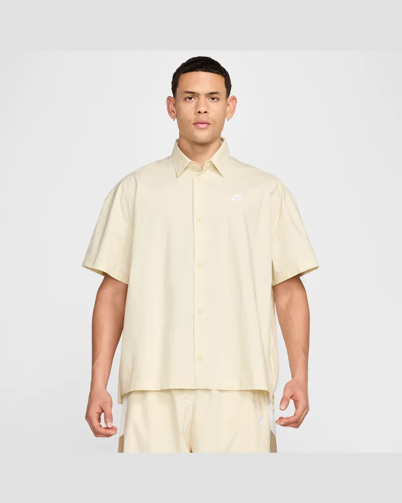 Nike Club Kurzarmshirt mit Knopfleiste für Herren - Braun Braun