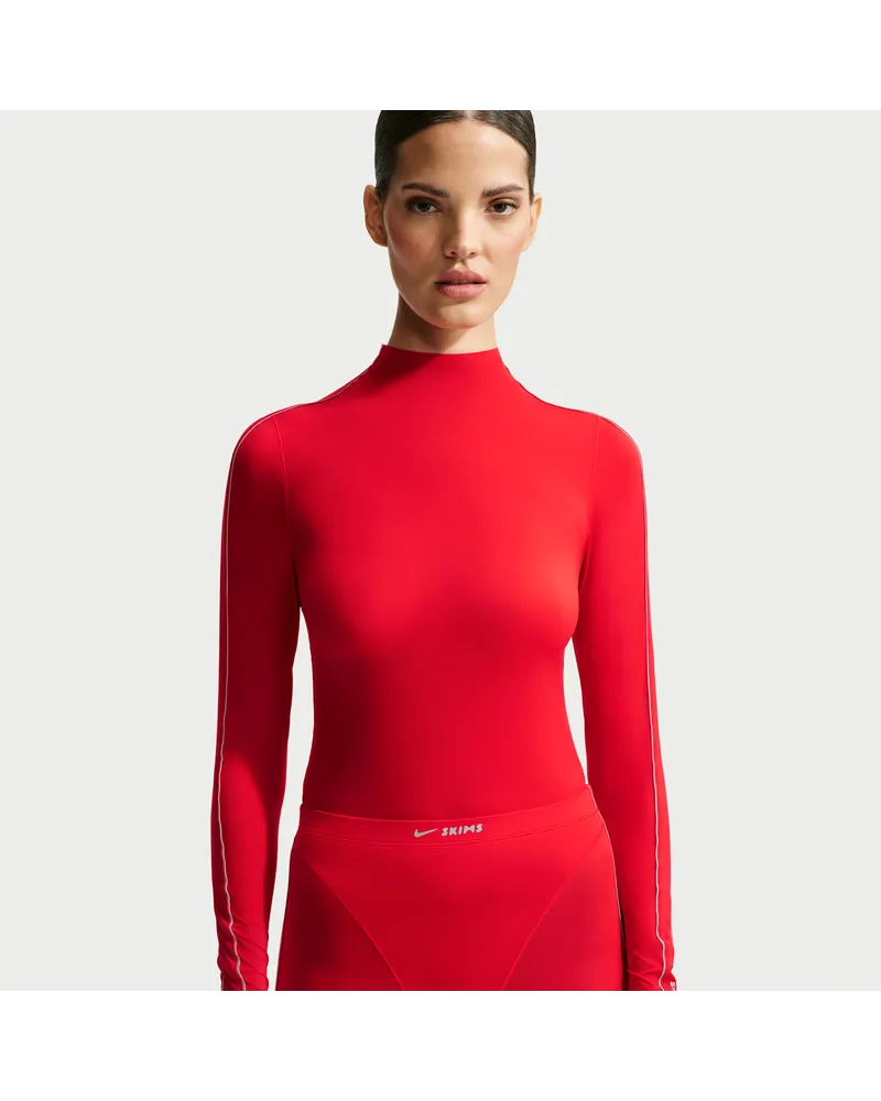Nike SKIMS Weightless Longsleeve-Top mit Stehkragen (Damen) - Rot Rot