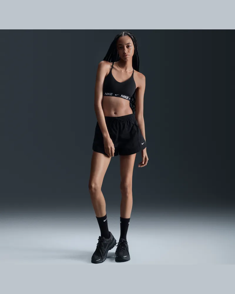 Nike Windrunner-Webshorts mit mittelhohem Bund für Damen (5 cm) - Schwarz Schwarz