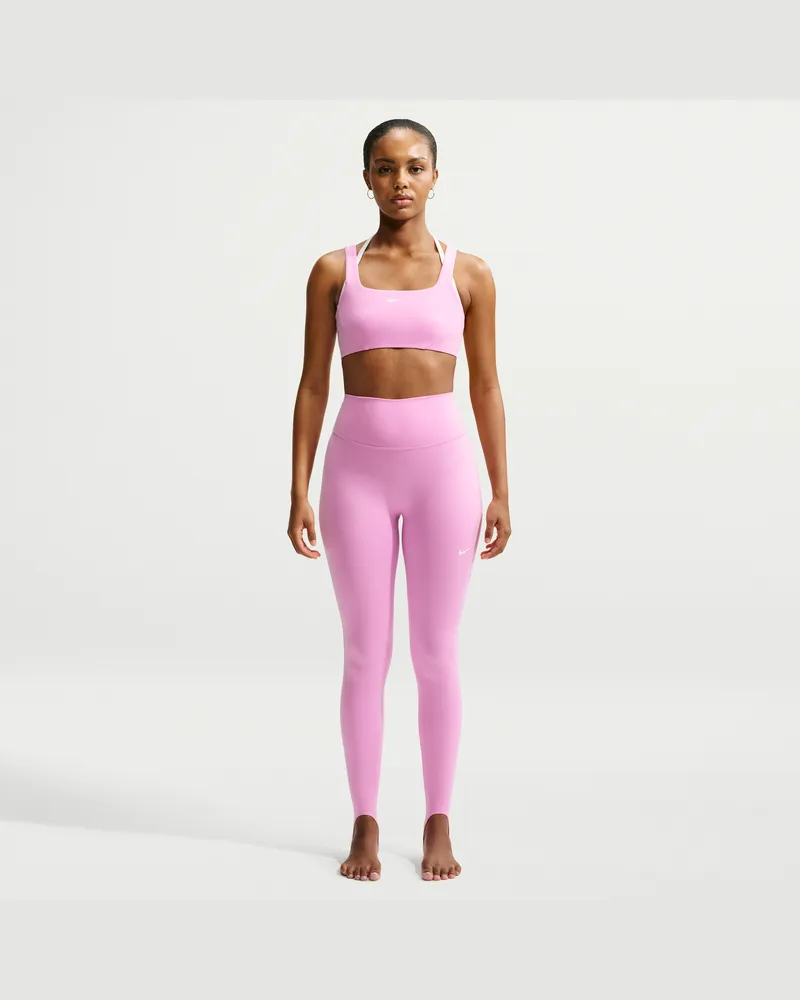 Nike One Stirrup-Leggings in voller Länge mit hohem Bund (Damen) - Pink Pink