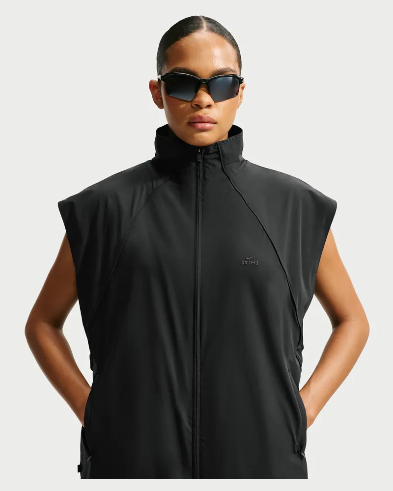 Nike SKIMS Stretch Nylon Oversize-Weste (Damen) - Schwarz Schwarz