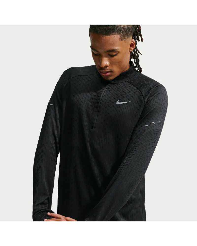 Nike Stride Aero-FIT Mid-Layer-Oberteil mit Halbreißverschluss (Herren) - Schwarz Schwarz
