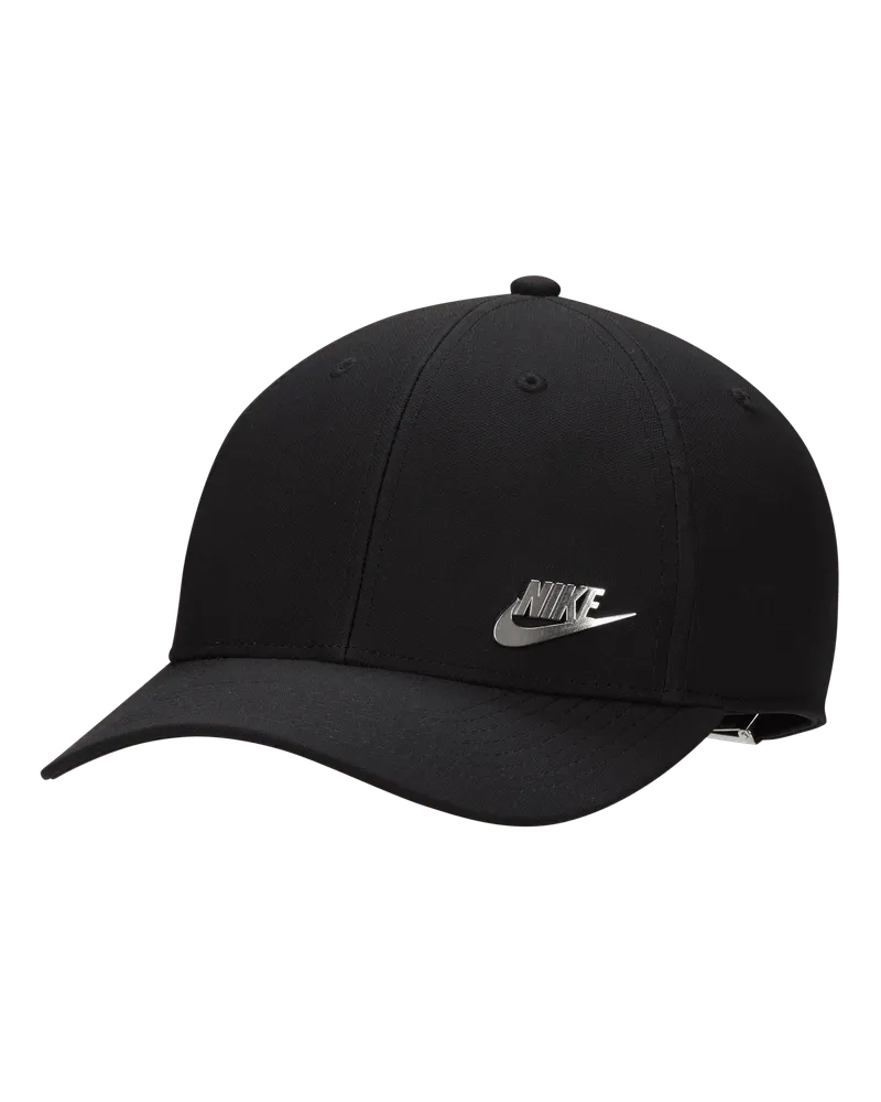 Nike Dri-FIT Club strukturierte Cap mit Metalllogo - Schwarz Schwarz