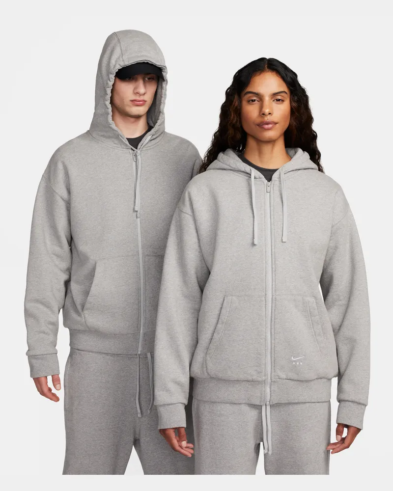 Nike x MMW Fleece-Hoodie mit durchgehendem Reißverschluss - Grau Grau