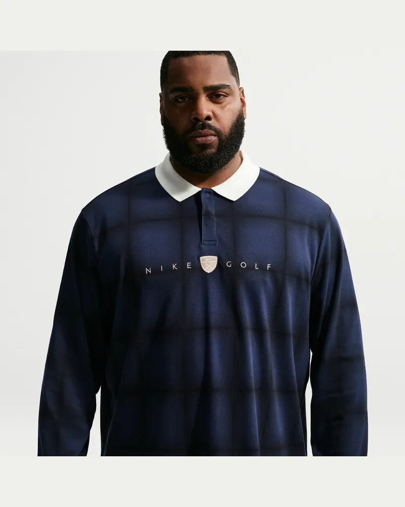 Nike Fairway Fresh Dri-FIT weites Longsleeve-Golf-Poloshirt (Herren) - Blau Blau