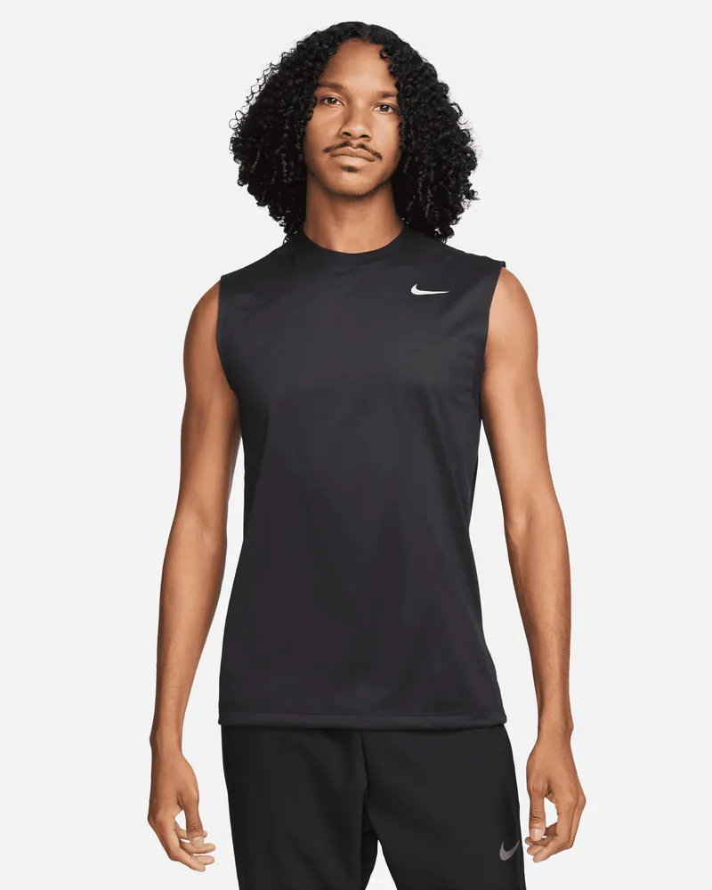 Nike Dri-FIT Legend ärmelloses Fitness-T-Shirt für Herren - Schwarz Schwarz