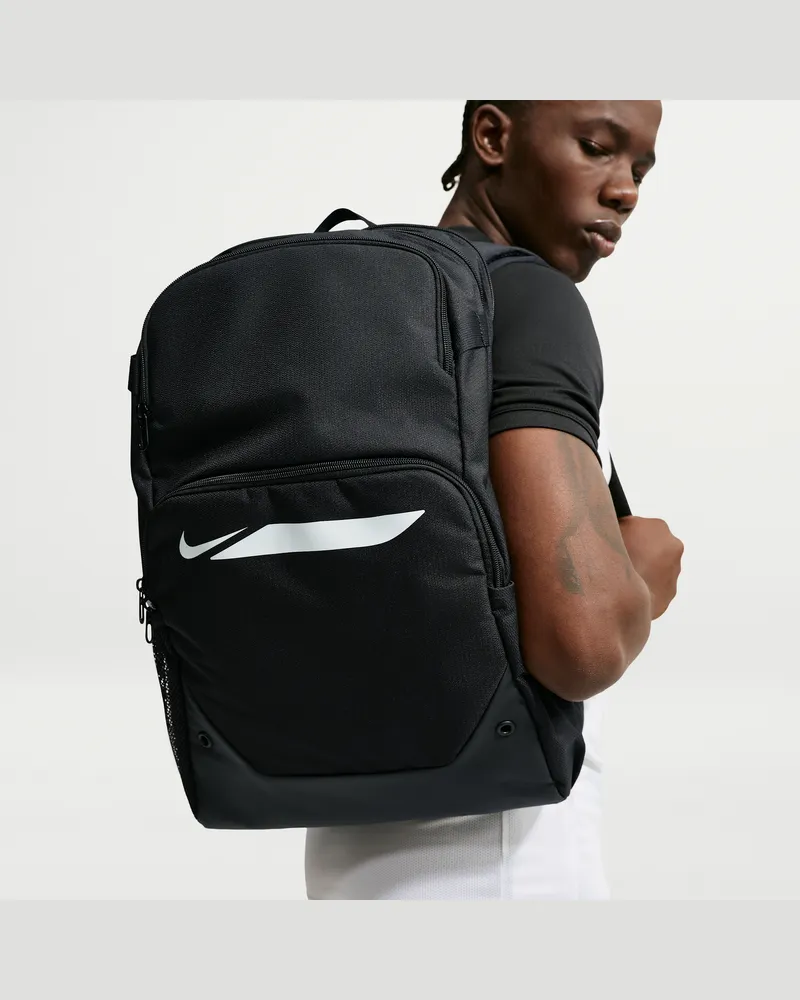 Nike Academy Fußballrucksack (groß, 30 l) - Schwarz Schwarz