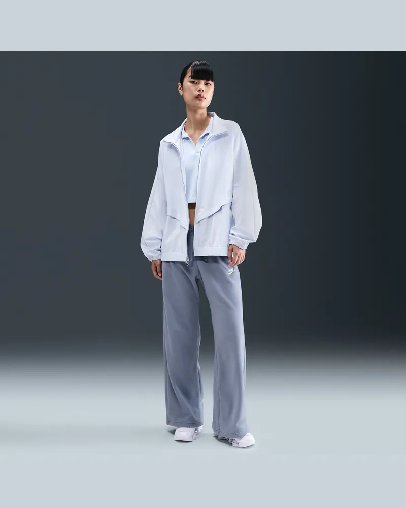 Nike Club Fleece bequeme Hose mit mittelhohem Bund und weitem Bein (Damen) - Blau Blau