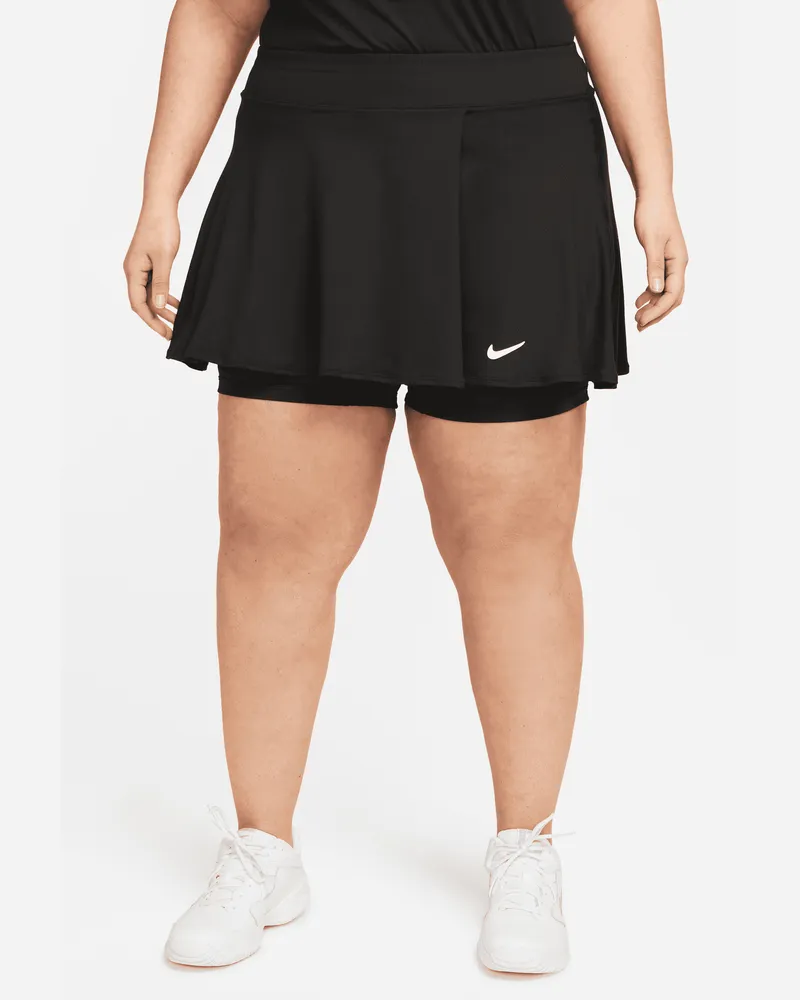 Nike Court Dri-FIT Victory gerüschter Tennisrock für Damen - Schwarz Schwarz