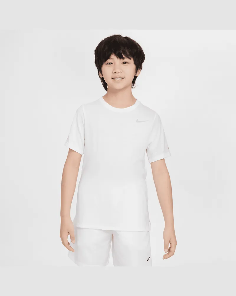 Nike Dri-FIT Miler Trainingsoberteil für ältere Kinder (Jungen) - Weiß Weiß