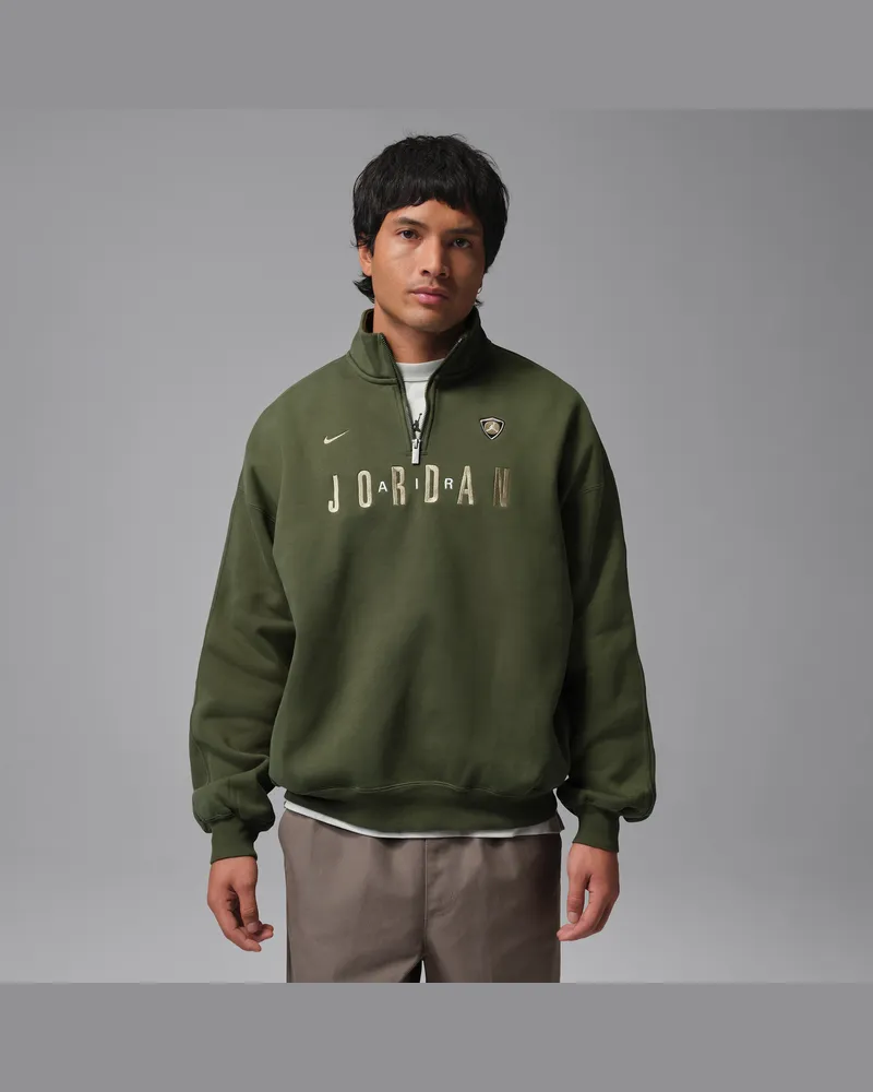 Jordan Flight Fleece mit Grafik und Viertelreißverschluss (Herren) - Grün Grün