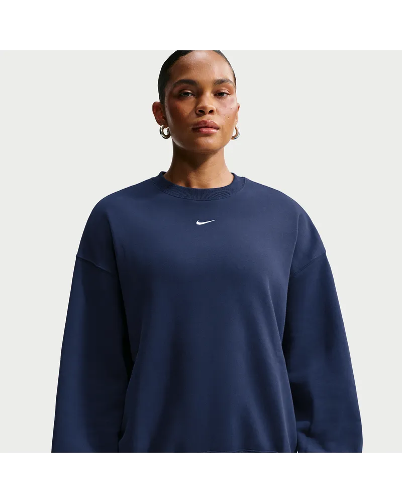 Nike Studio Fleece Medium Weight Oversize-Sweatshirt mit Rundhals (Damen) - Blau Blau